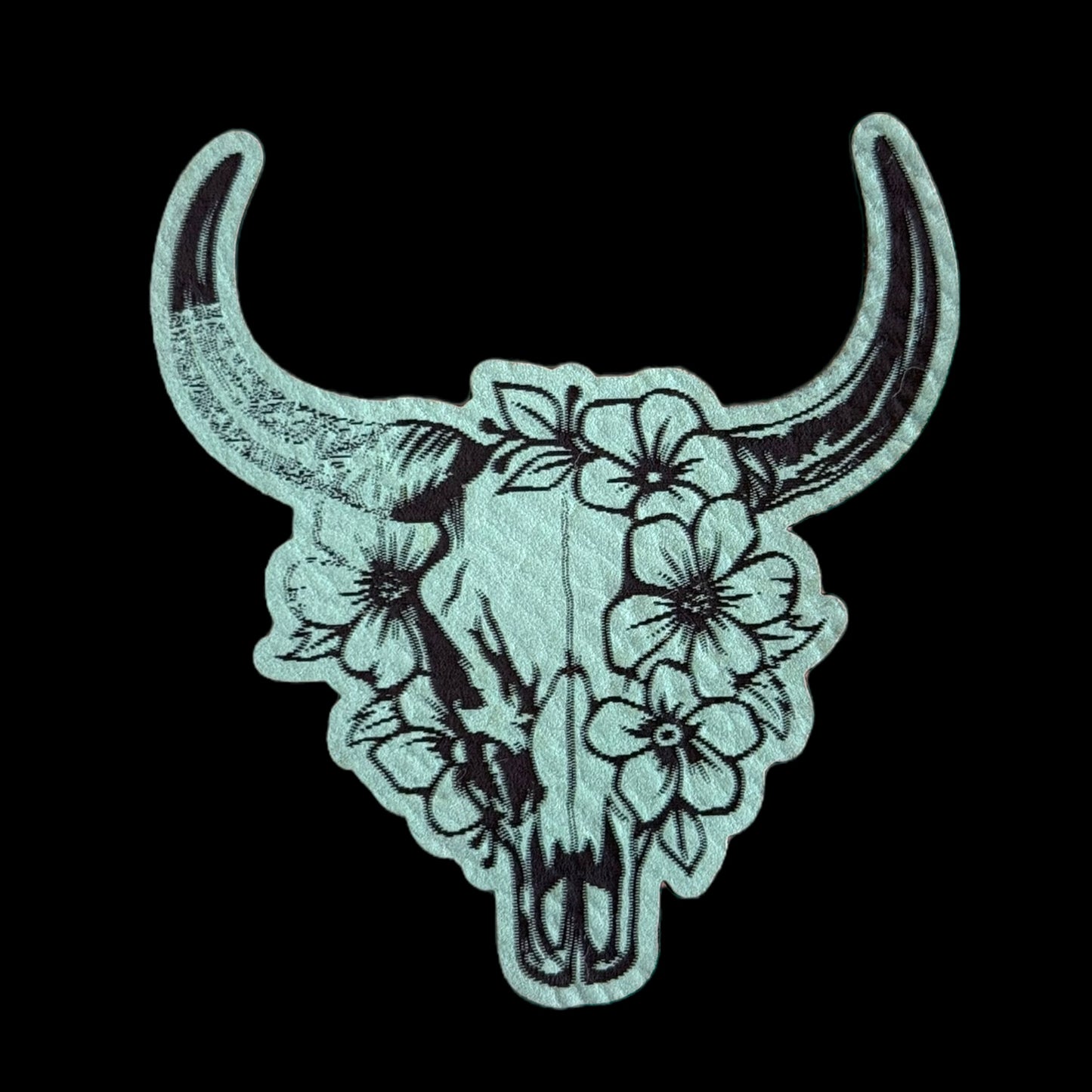 Floral longhorn- teal