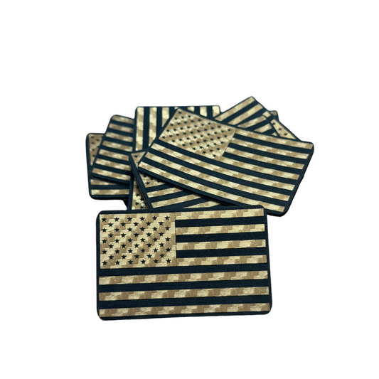 black and gold American flag